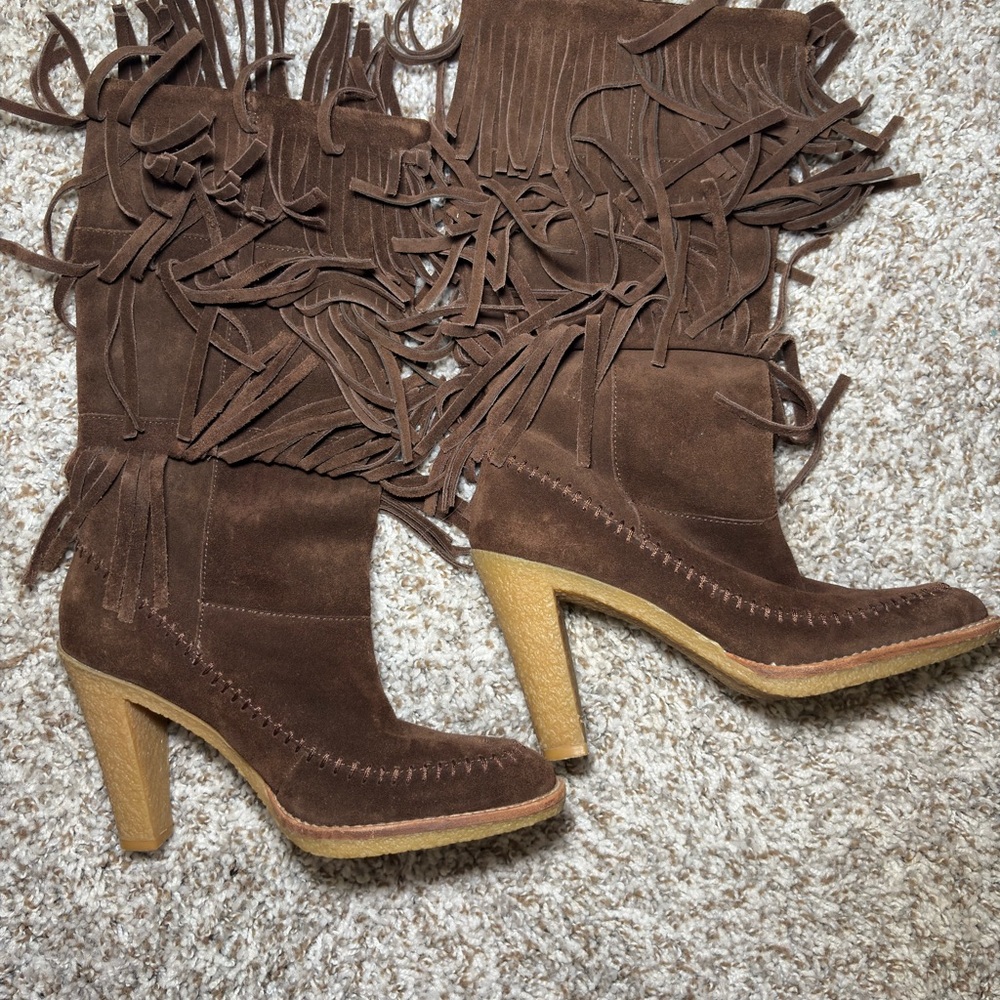 Fringe Suede Brown Boots